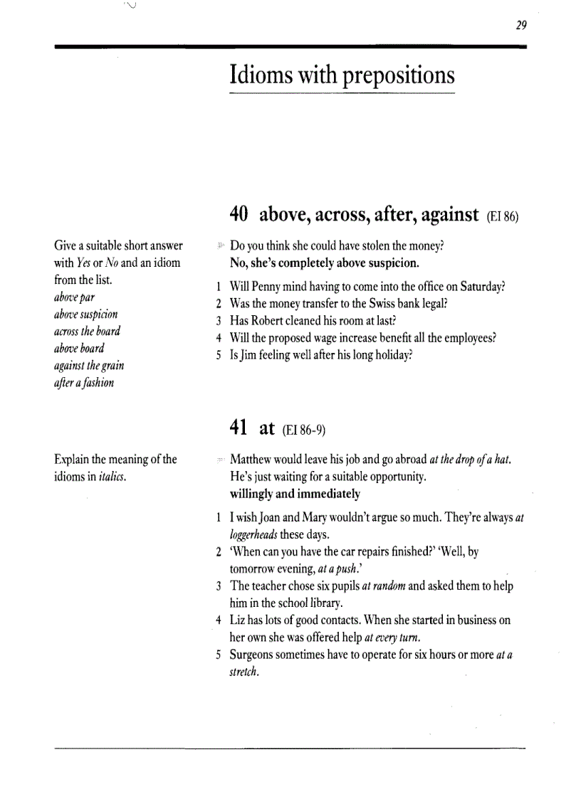 image for page English Idioms Exercises on Idioms