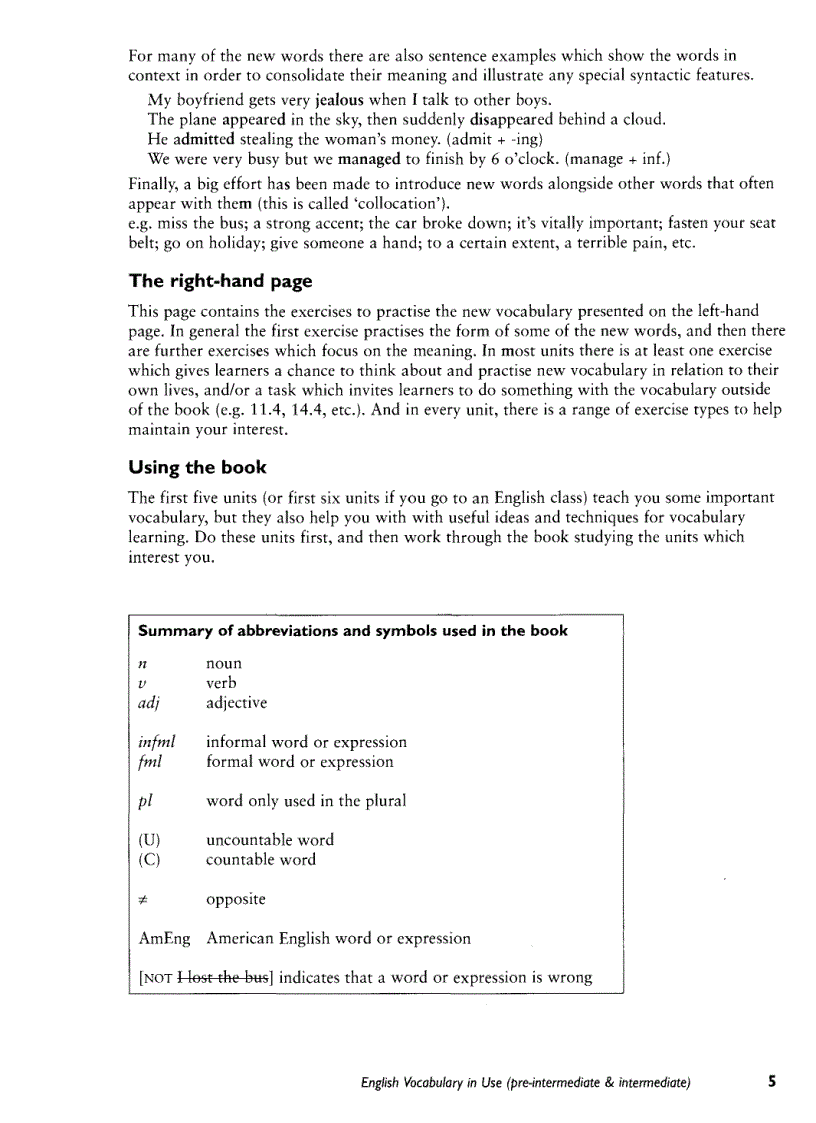 image for page English Vocabulary in Use Pre Intermediate