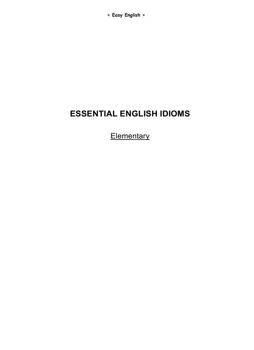 image for page Essential English Idioms