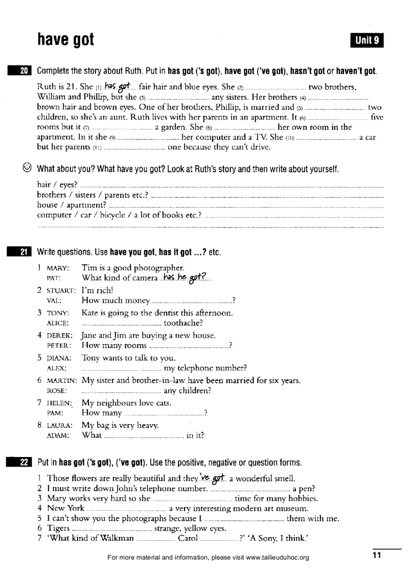 image for page Essential Grammar In Use Supplementary Exercises 1