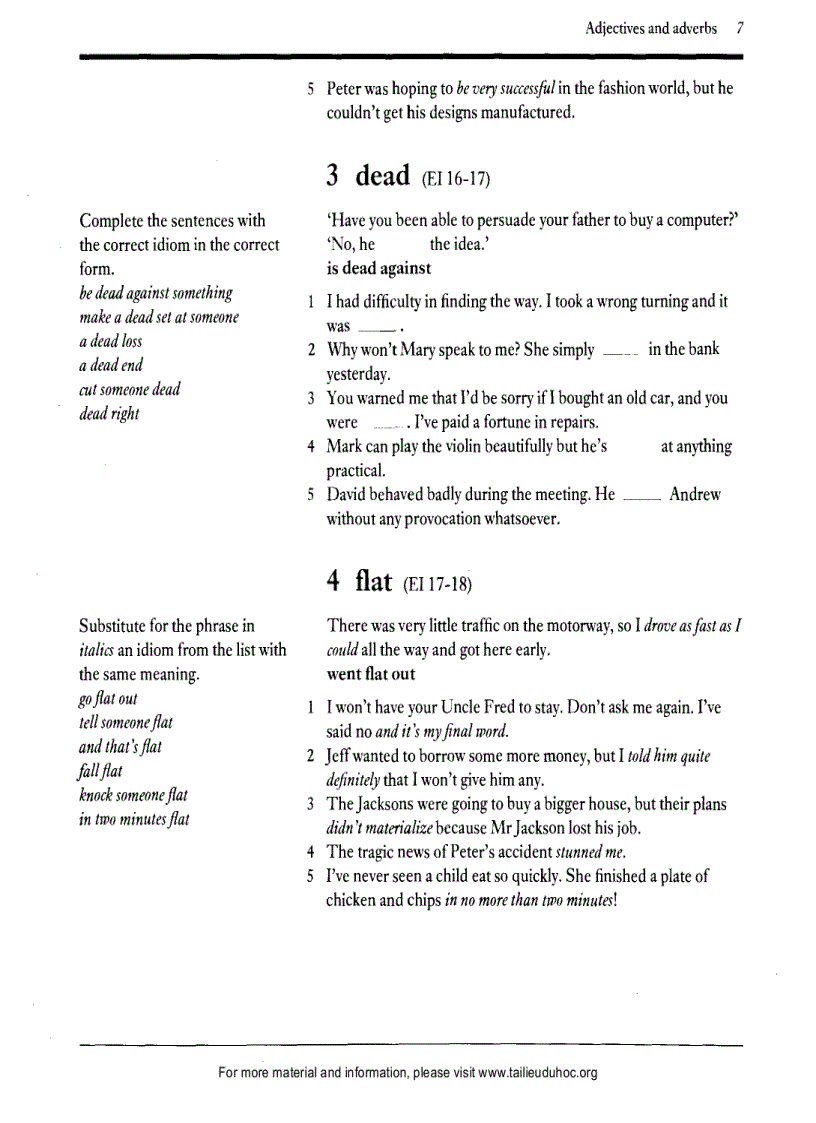 image for page Exercises On Idioms