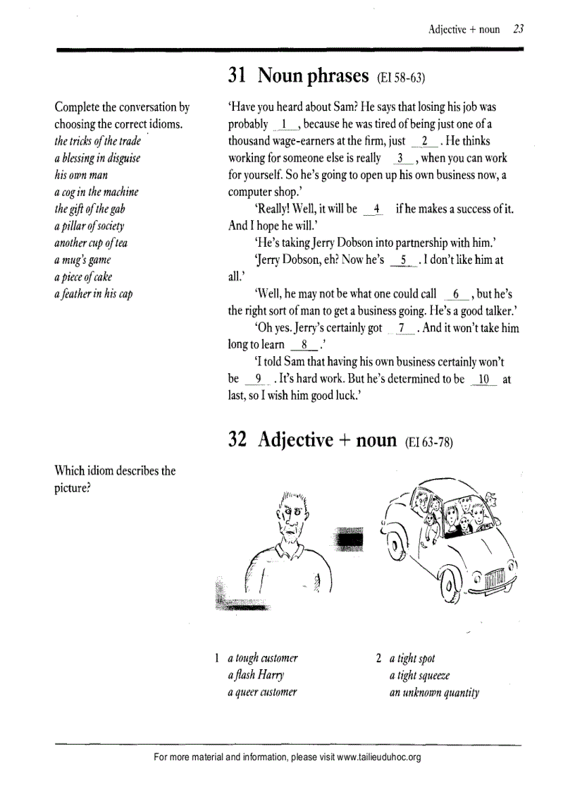 image for page Exercises On Idioms