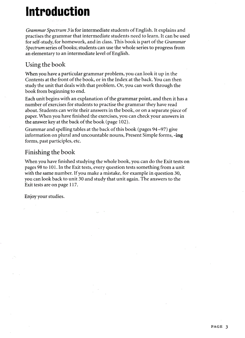 image for page Grammar Spectrum 3 Intermediate with Key
