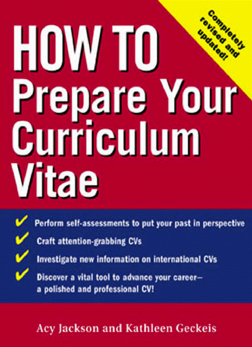 How To Prepare Your Curriculum Vitae