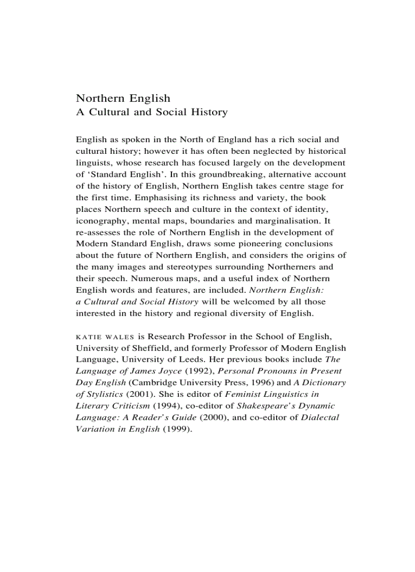 image for page Northern English A Social and Cultural History