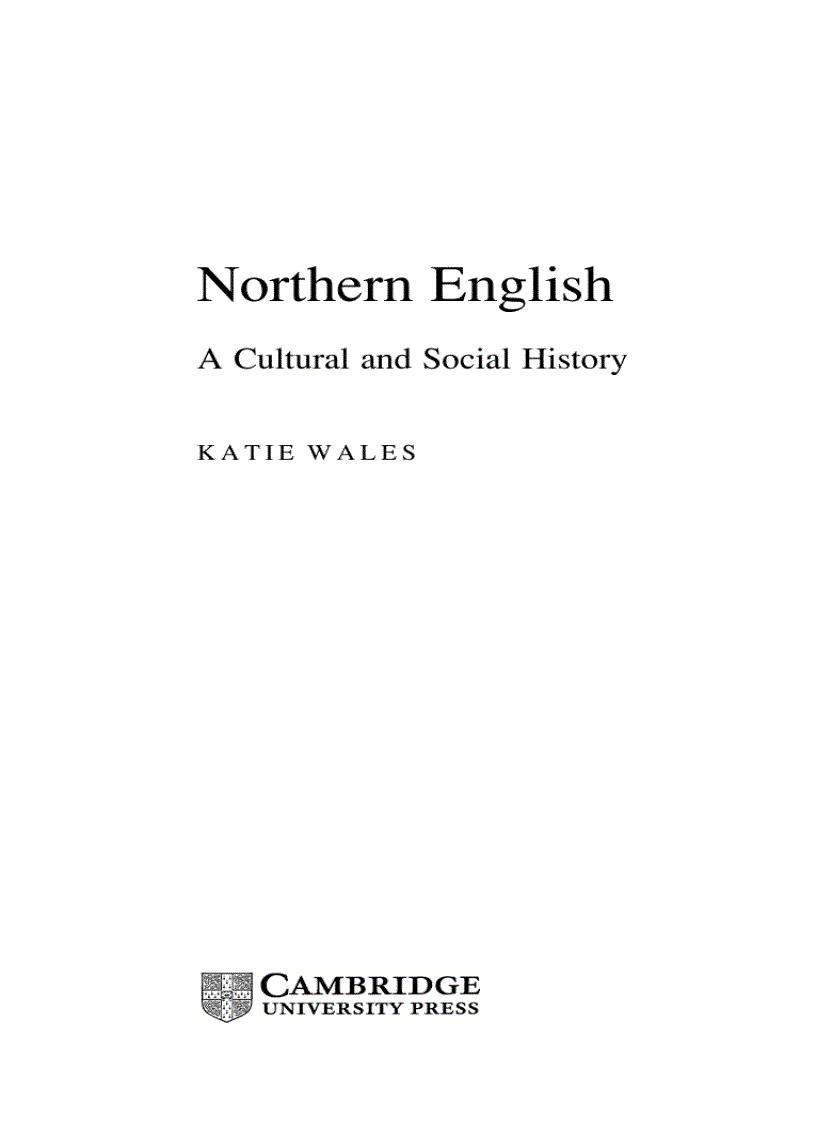 image for page Northern English A Social and Cultural History