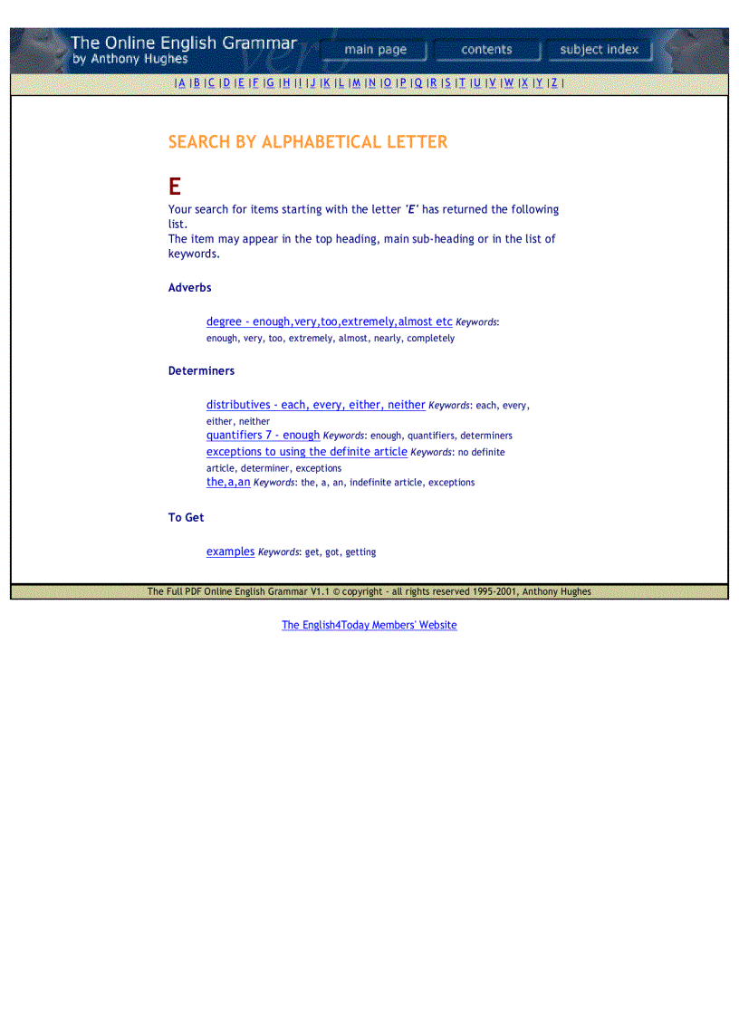 image for page Online English Grammar
