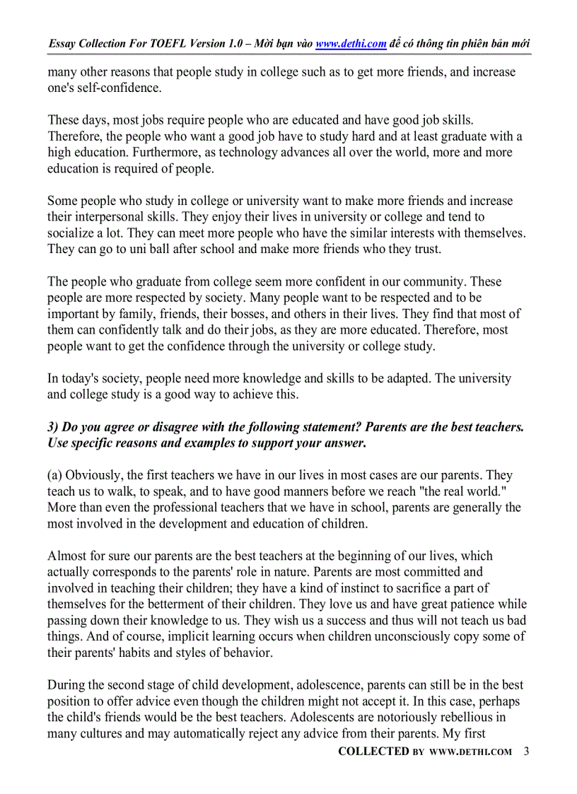 image for page Sample Essays For TOEFL