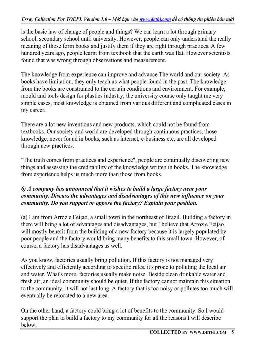 image for page Sample Essays For TOEFL