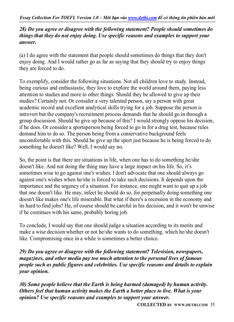 image for page Sample Essays For TOEFL