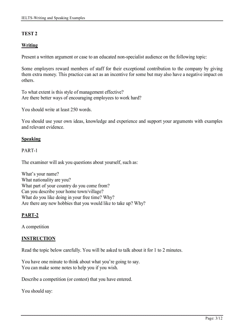 image for page Speaking Writing