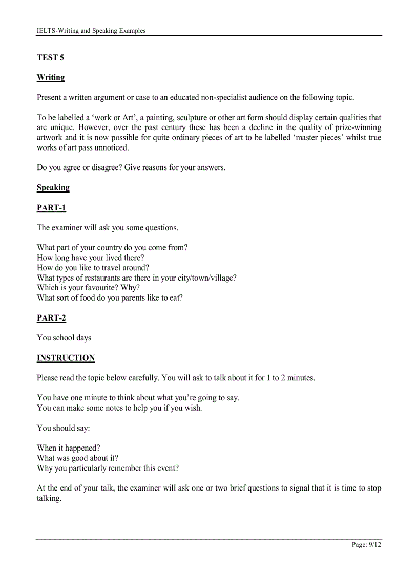 image for page Speaking Writing