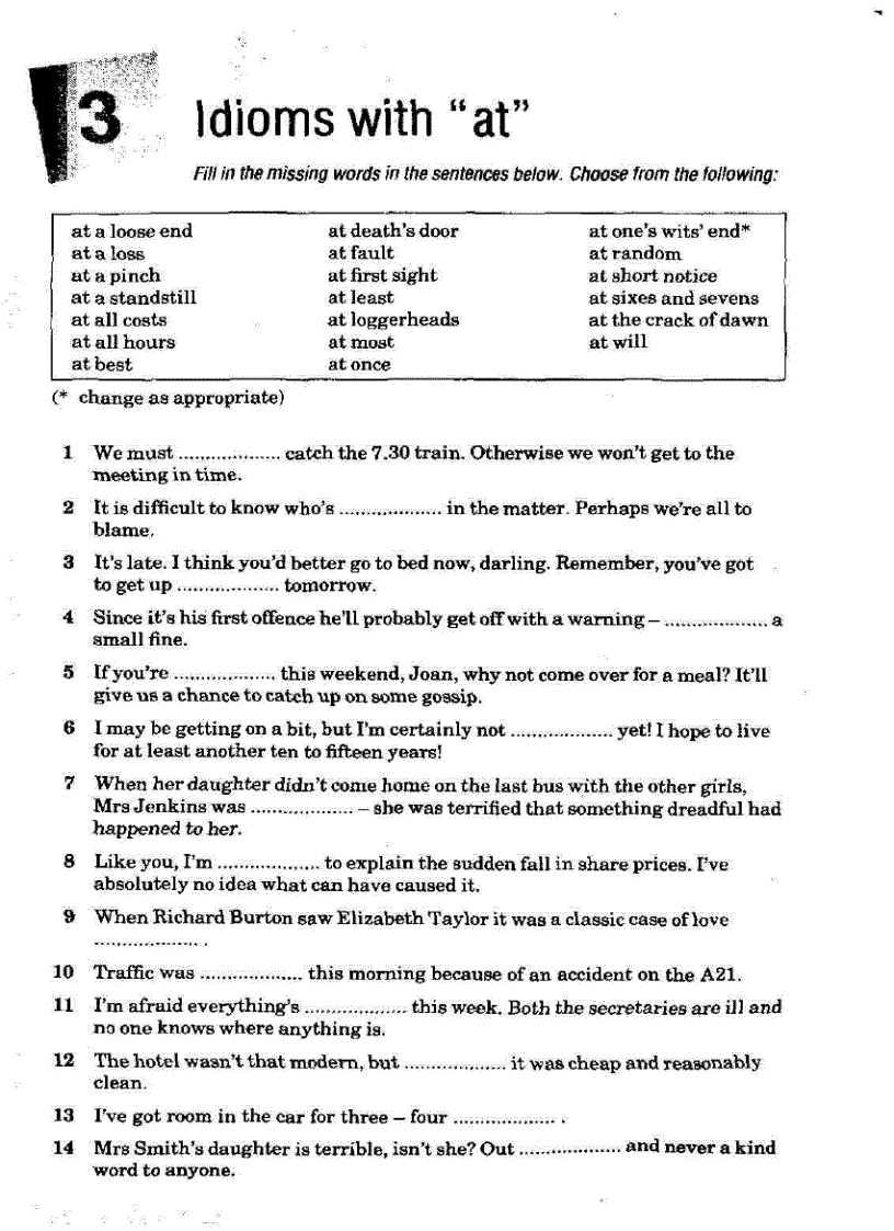 image for page Test your idioms