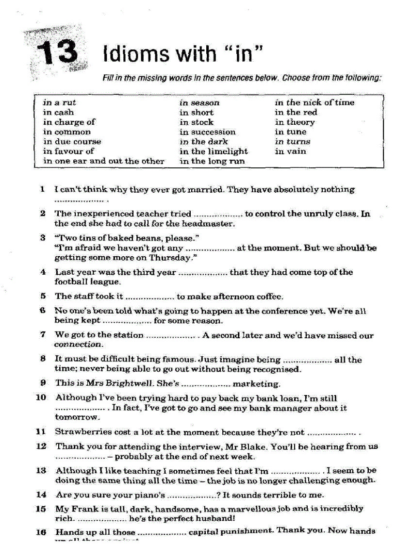 image for page Test your idioms