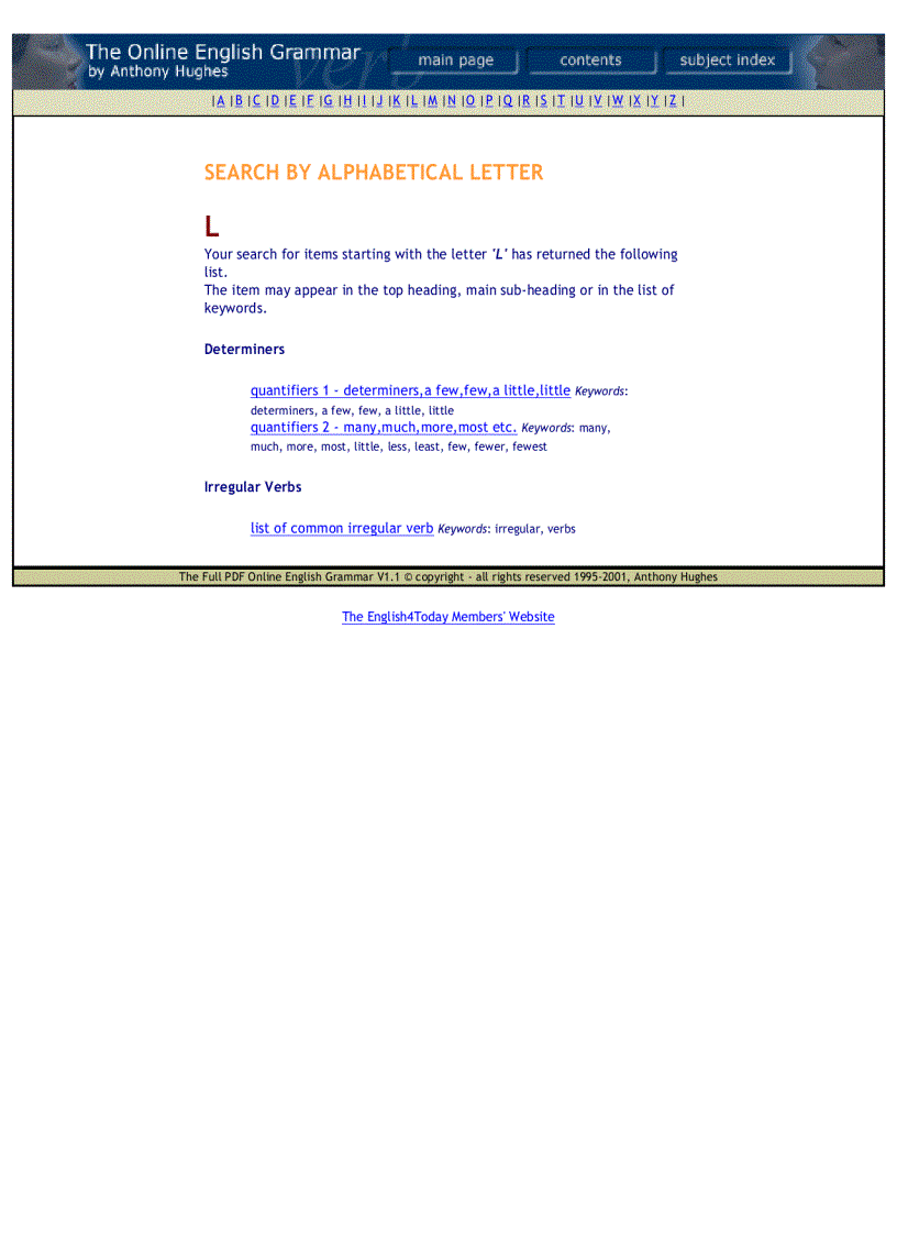 image for page The Online English Grammar