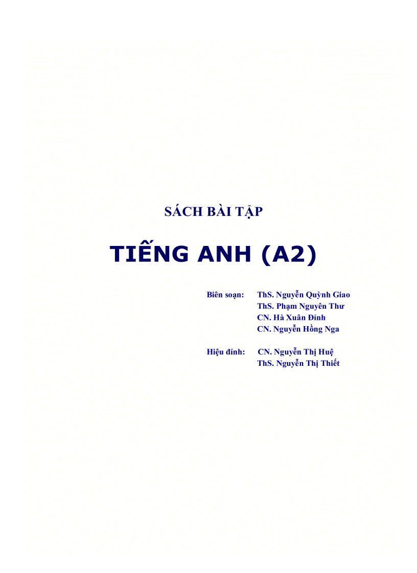 image for page Tiếng Anh A2