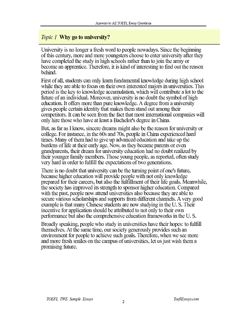 image for page Toefl Essays