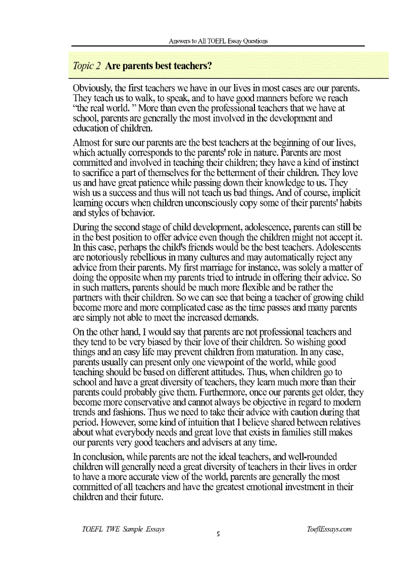 image for page Toefl Essays