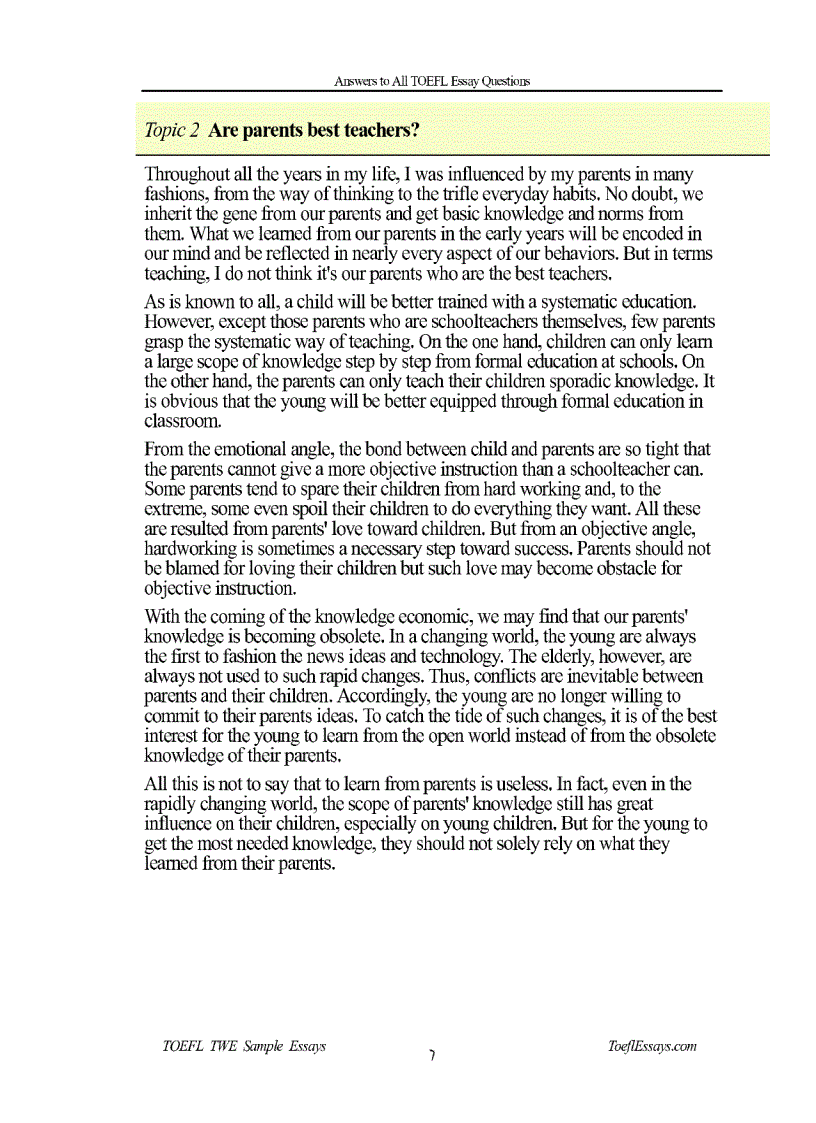 image for page Toefl Essays