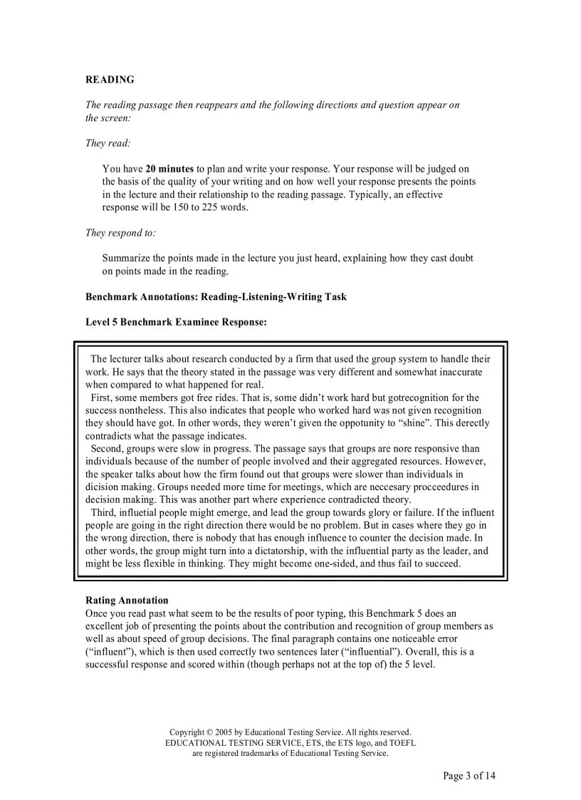 image for page TOEFL iBT Writing Sample Responses