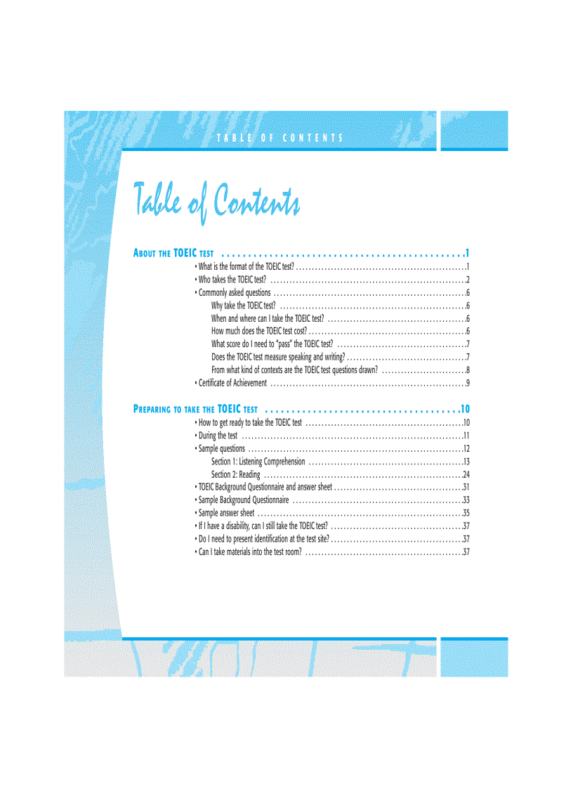 TOEIC Examinee Handbook