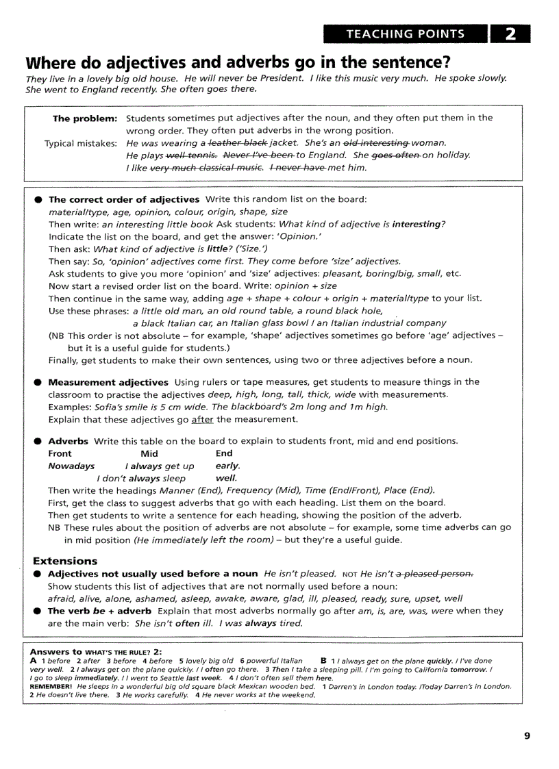 image for page Trouble with Adjectives Adverbs and Pronouns Guided Discovery Materials Exercises and Teaching Tips at Elementary and Intermediate Levels