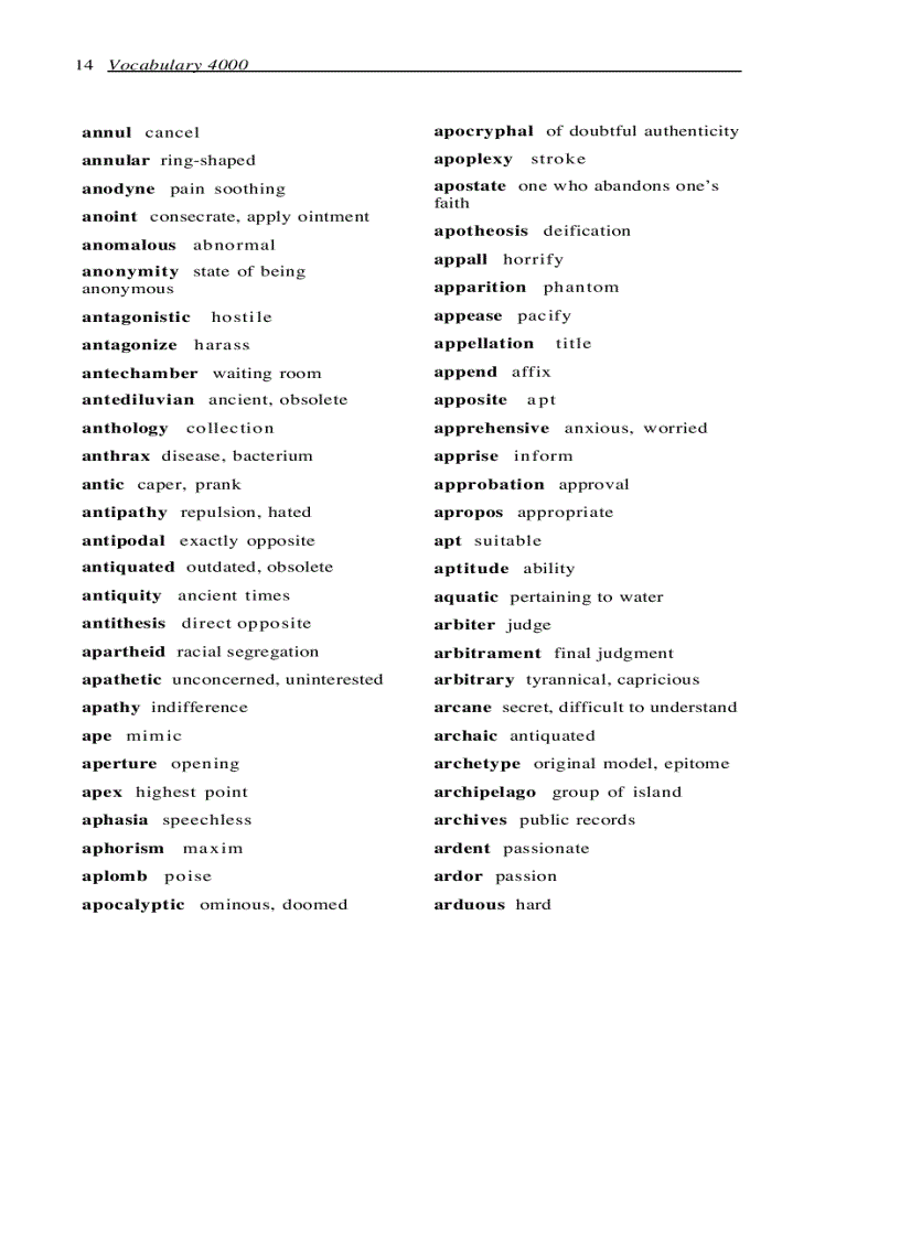 image for page Vocabulary 4000 The 4000 Words Essential for an Educated Vocabulary