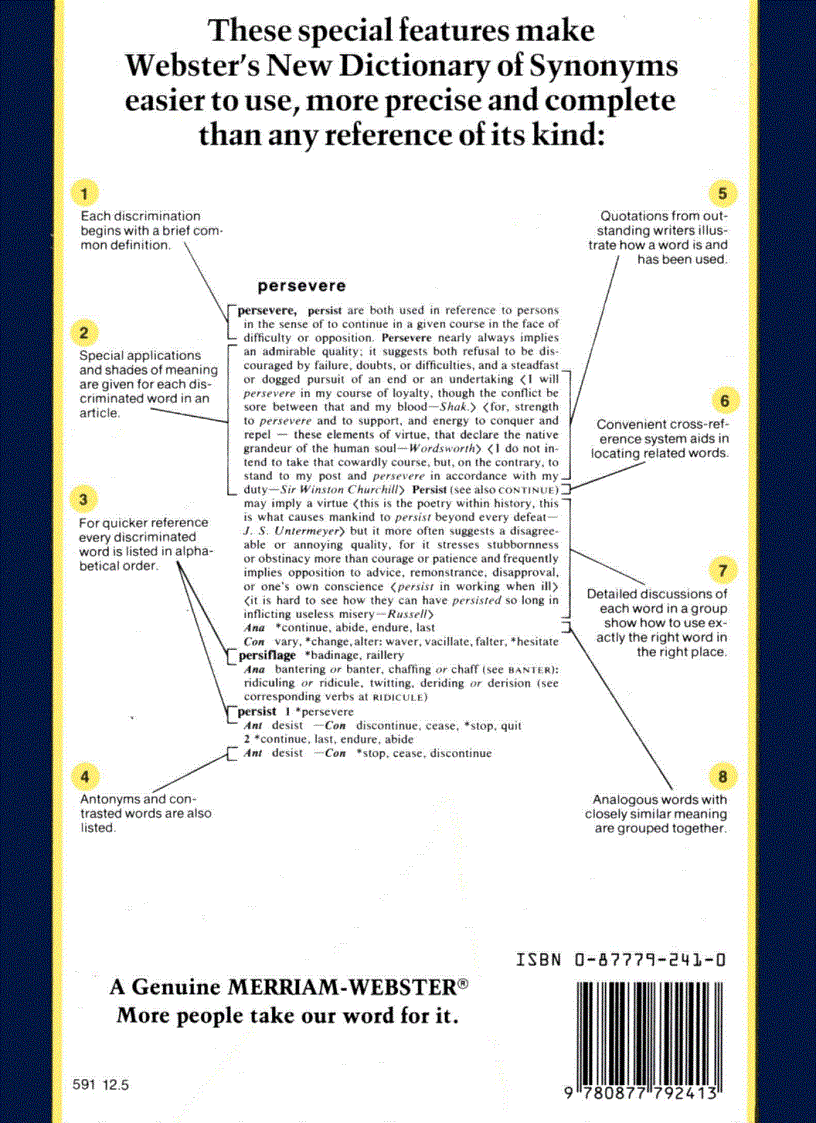 image for page Webster s New Dictionary of Synonyms A Dictionary of Discriminated Synonyms with Antonyms and Analogous and Contrasted Words