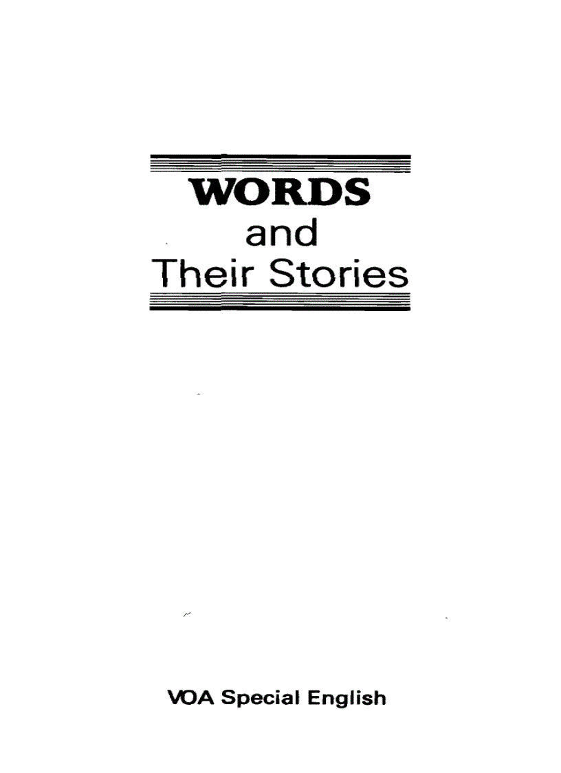 image for page WORDS AND THEIR STORIES