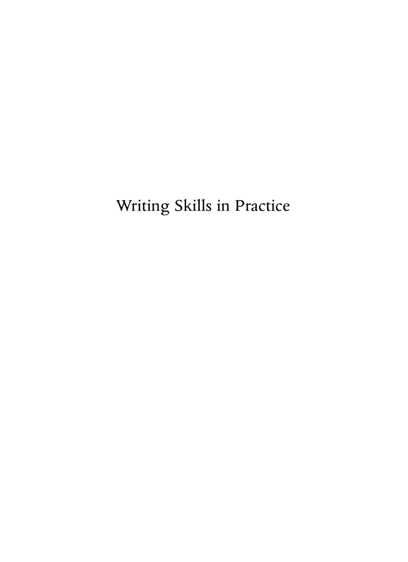 Writing Skills in Practice Health Professionals