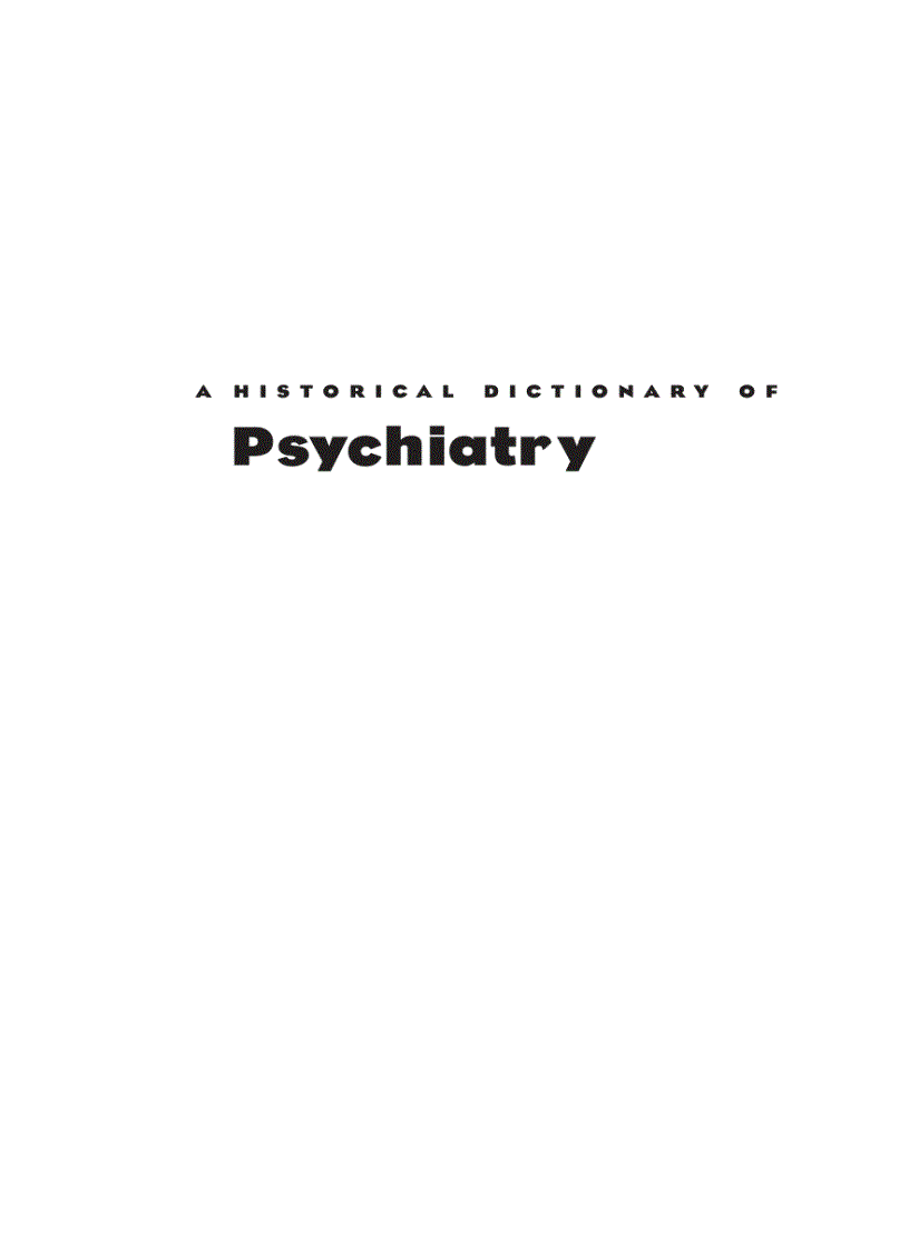 image for page A Historical Dictionary of Psychiatry