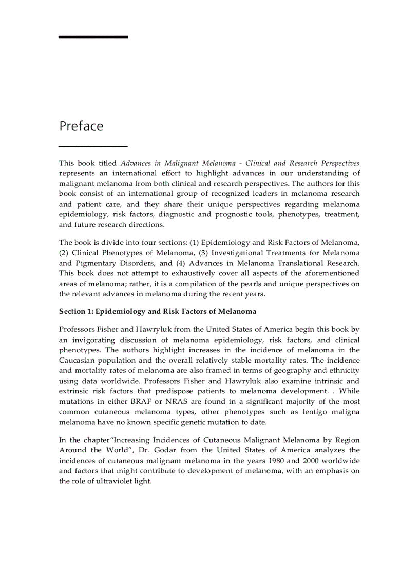 image for page Advances in Malignant Melanoma Clinical and Research Perspectives
