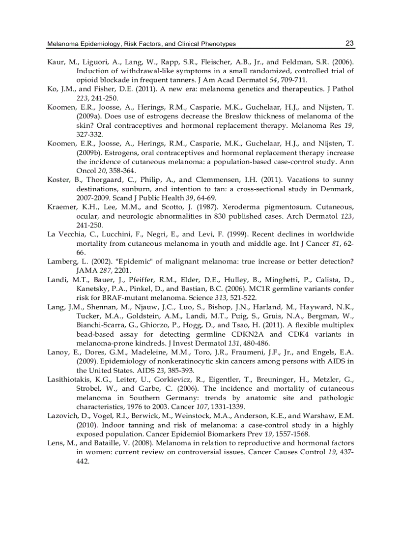 image for page Advances in Malignant Melanoma Clinical and Research Perspectives