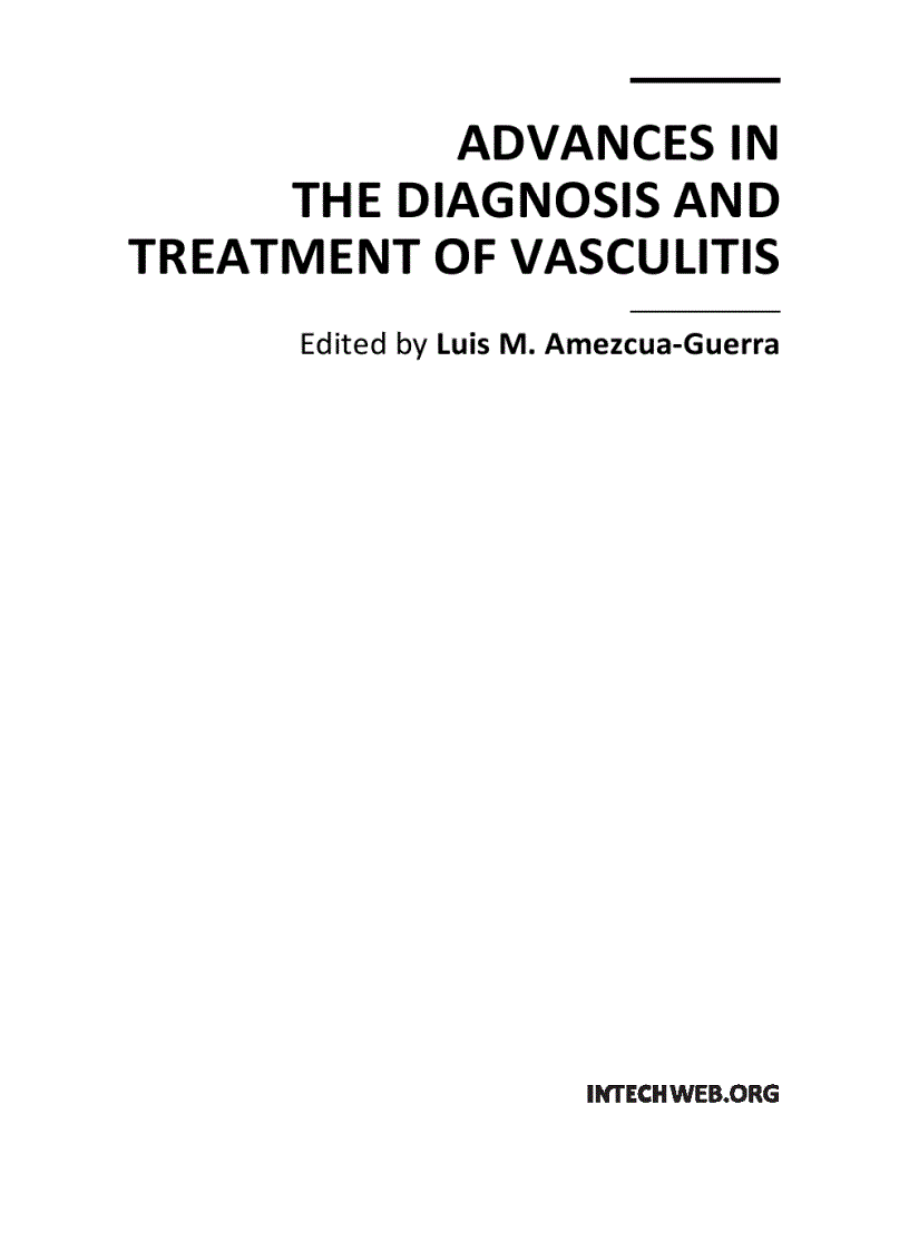 image for page Advances in the Diagnosis and Treatment of Vasculitis