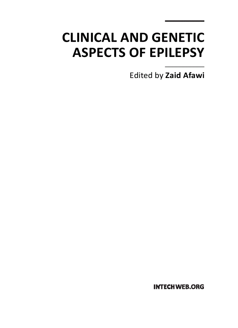 Clinical and Genetic Aspects of Epilepsy