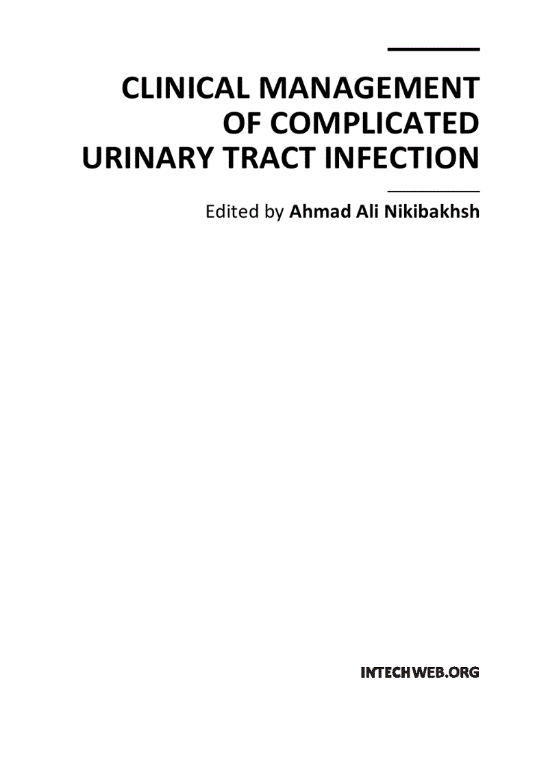 image for page Clinical Management of Complicated Urinary Tract Infection