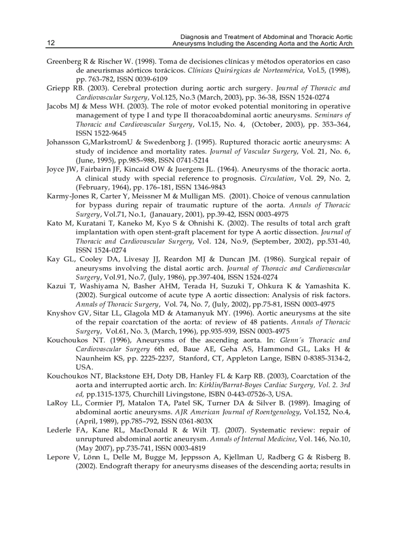 image for page Diagnosis and Treatment of Abdominal and Thoracic Aortic Aneurysms Including the Ascending Aorta and the Aortic Arch