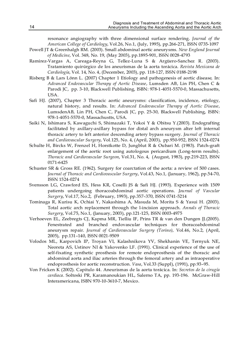 image for page Diagnosis and Treatment of Abdominal and Thoracic Aortic Aneurysms Including the Ascending Aorta and the Aortic Arch