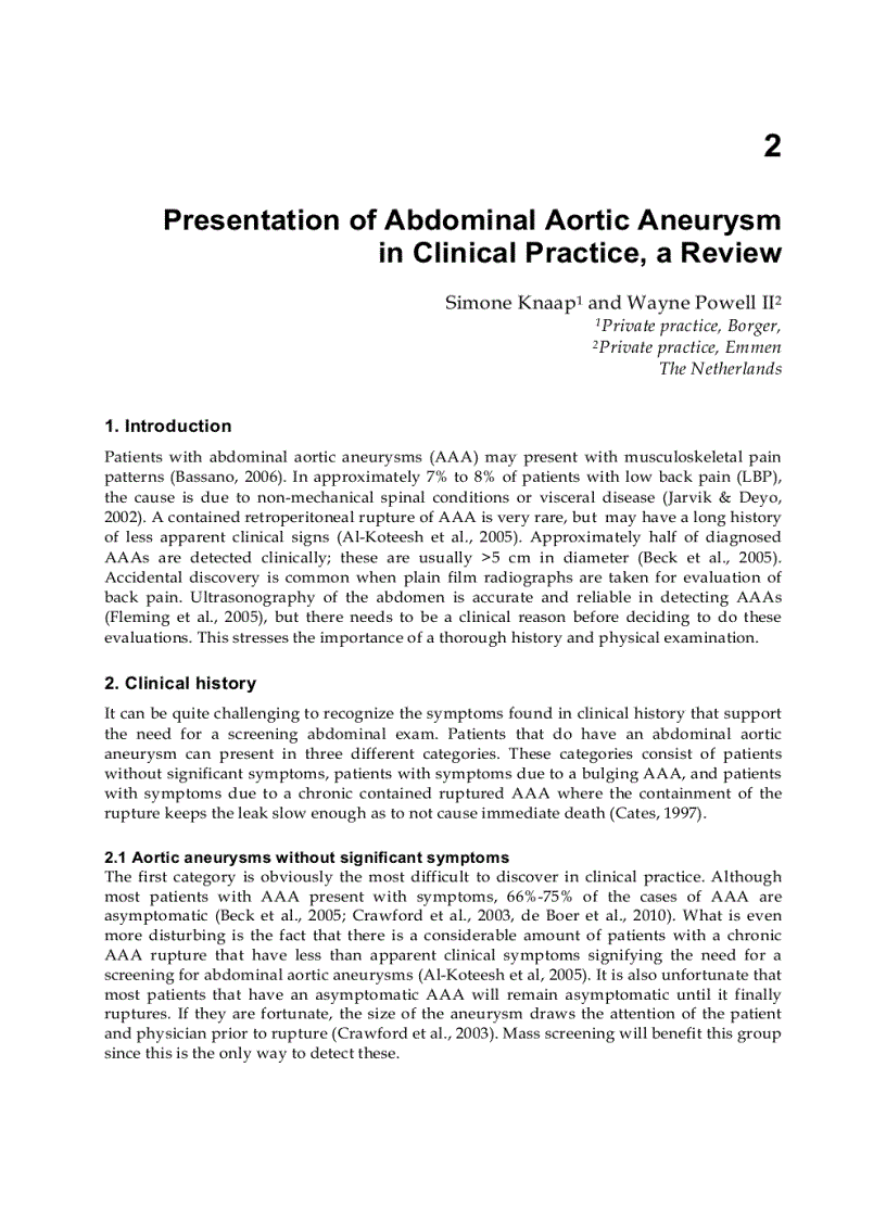 image for page Diagnosis and Treatment of Abdominal and Thoracic Aortic Aneurysms Including the Ascending Aorta and the Aortic Arch