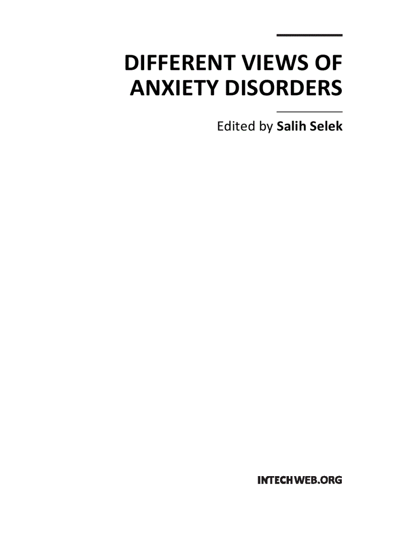 image for page Different Views of Anxiety Disorders
