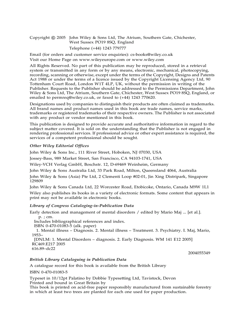 image for page Early Detection and Management of Mental Disorders