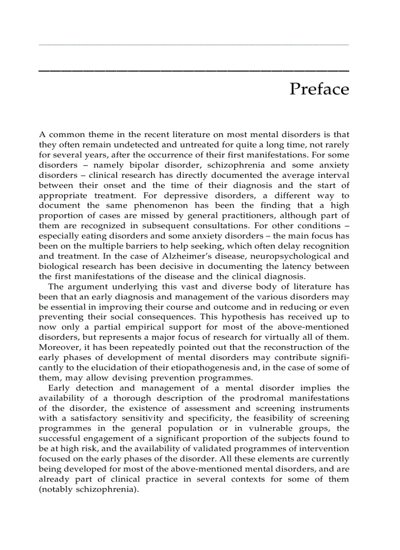 image for page Early Detection and Management of Mental Disorders