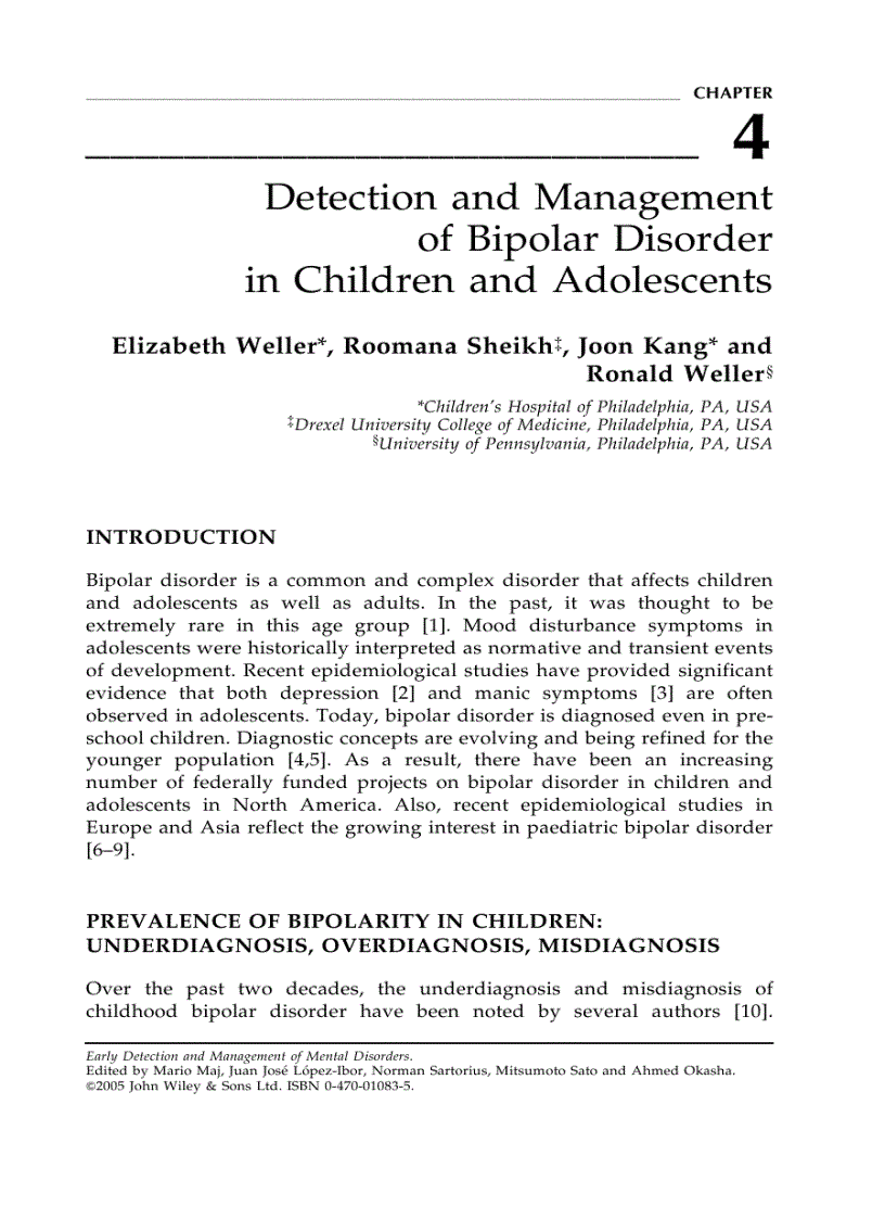 image for page Early Detection and Management of Mental Disorders
