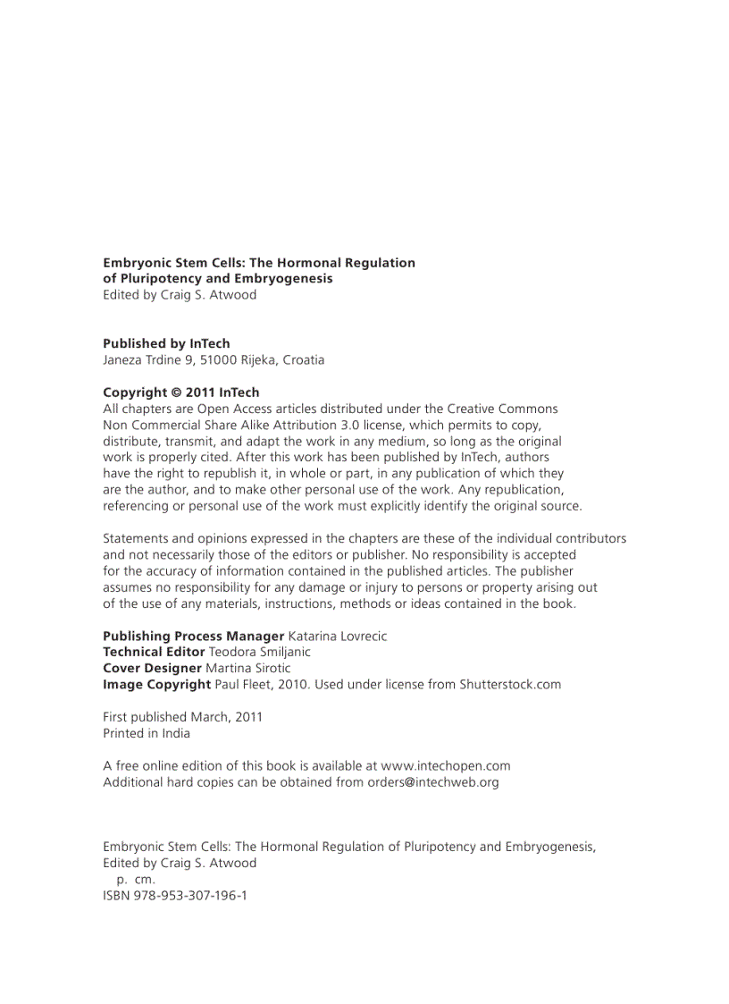 image for page Embryonic Stem Cells The Hormonal Regulation of Pluripotency and Embryogenesis