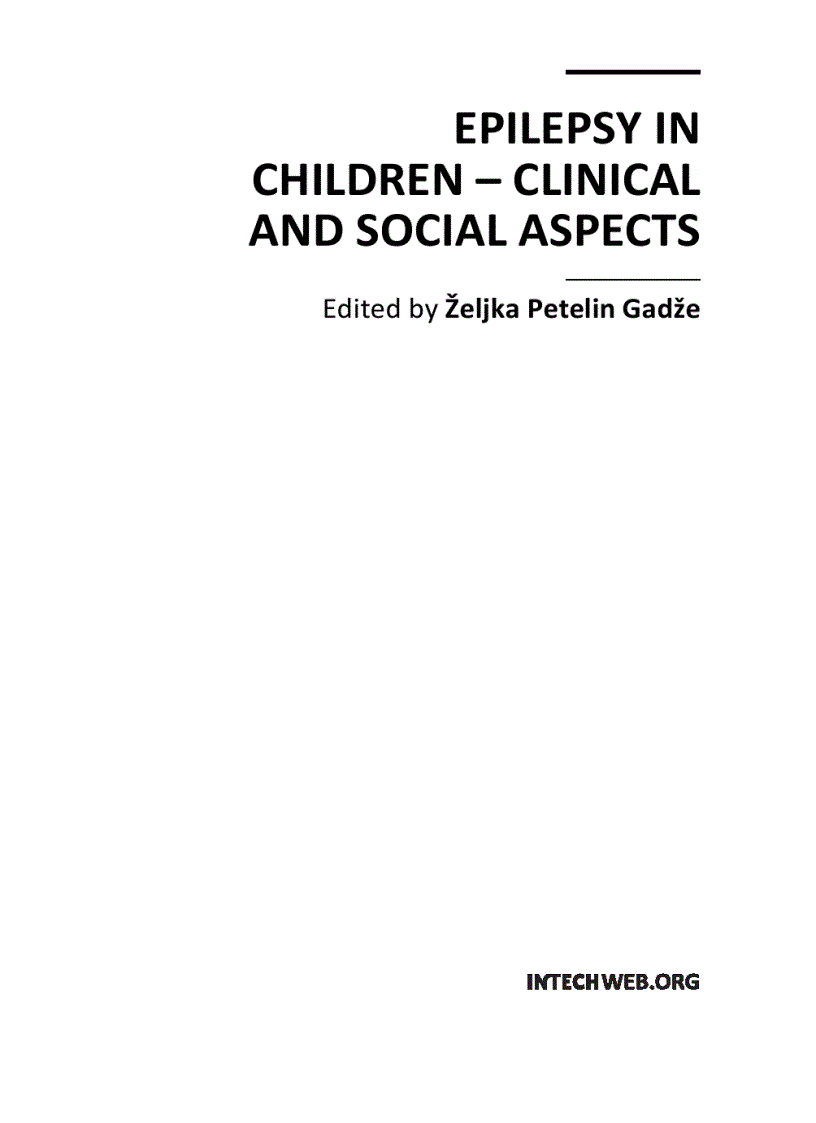 image for page Epilepsy in Children Clinical and Social Aspects