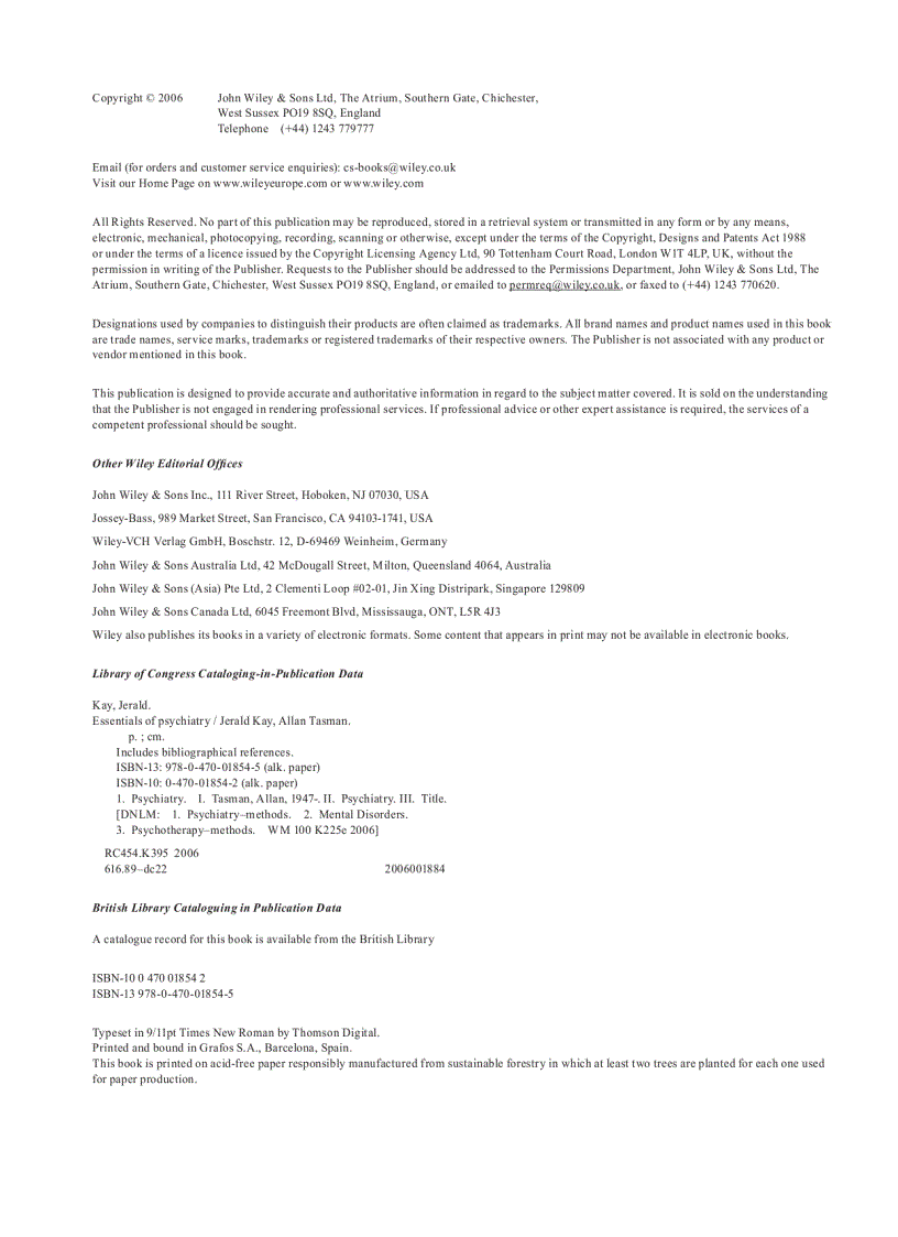 image for page Essentials of Psychiatry 1st Edition