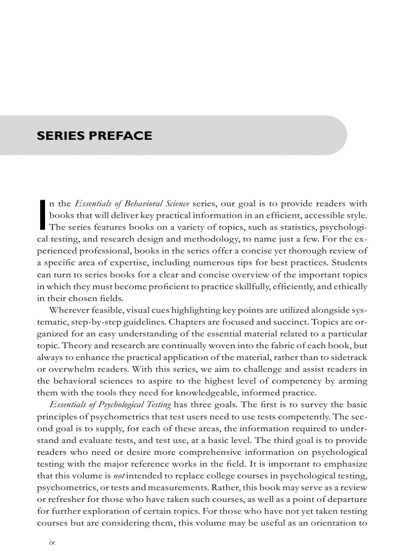 image for page Essentials of Psychological Testing