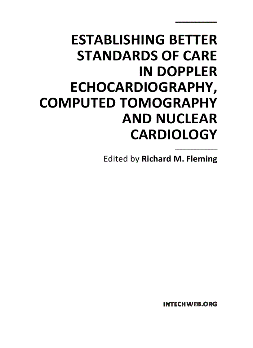 image for page Establishing Better Standards of Care in Doppler Echocardiography Computed Tomography and Nuclear Cardiology