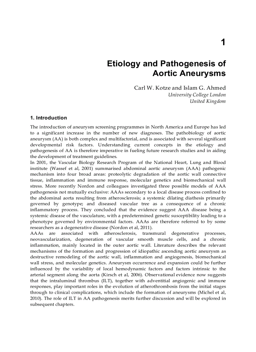 image for page Etiology Pathogenesis and Pathophysiology of Aortic Aneurysms and Aneurysm Rupture