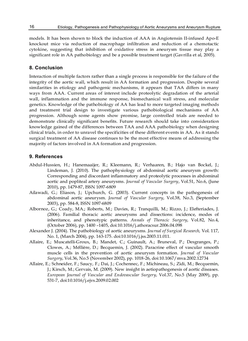 image for page Etiology Pathogenesis and Pathophysiology of Aortic Aneurysms and Aneurysm Rupture